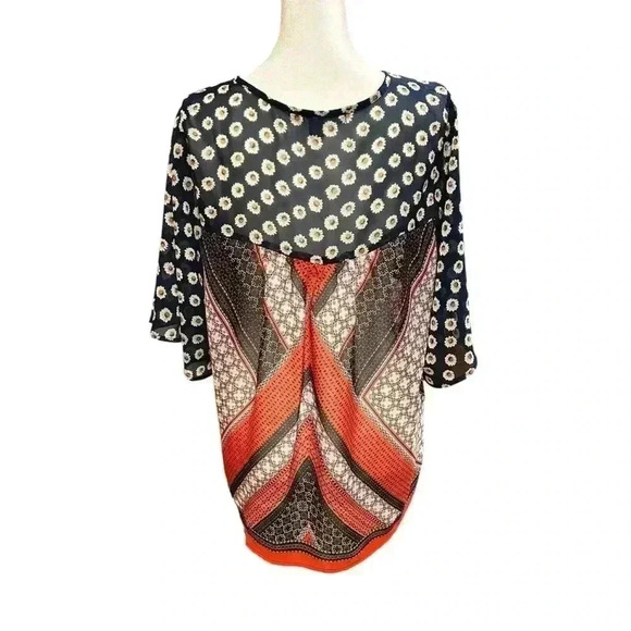 Valerie‎ Steven’s Floral Boho Blouse, Petite Large - Picture 2 of 5